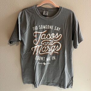 Comfort Colors Gray T-Shirt with Tacos and Margs Text